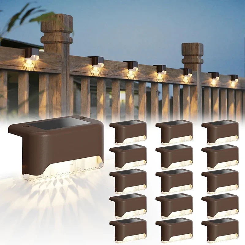 

Solar Deck Lights 16 Pack Outdoor Step Lights Waterproof Led Solar Lights for Railing Stairs Step Fence Yard Patio and Pathway