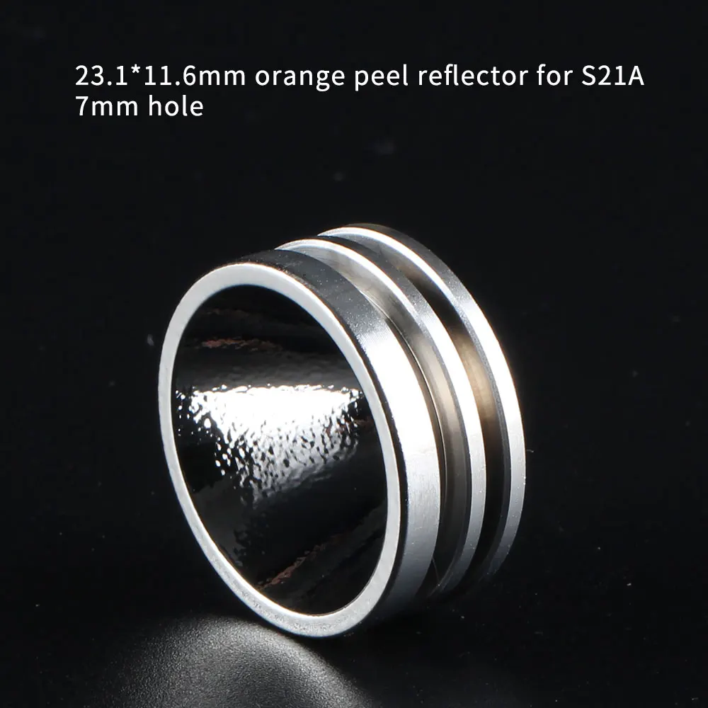 Smooth / Orange Peel Reflector for Convoy S21A S21B S21E Flashlgiht Size 23.1*11.6mm Bottom Hole 7mm
