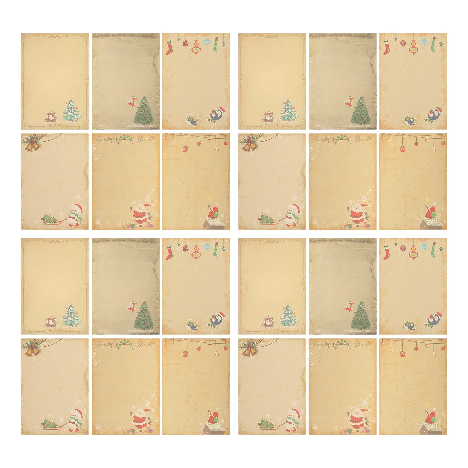 60pcs 크래프트 종이 우아한 필기 용지 클래식 실용적인 휴일 문구 빈 편지 용지 레트로 봉투 선물