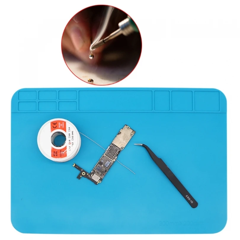 

Heat Insulation Soldering Mat Silicone Waterproof Soldering Repair Mat for Computer Phone Repair