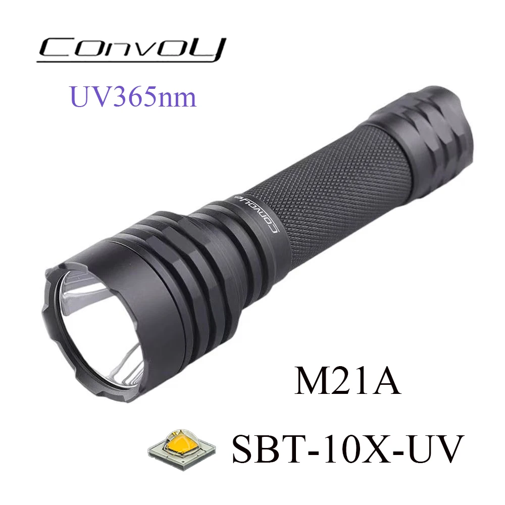 Torcia Uv Convoy M21A Sbt-10X-Uv Uv365Nm 21700 Uva Led Torcia Lampe Torche Lantern Rilevamento Agente Fluorescente Ultravioletto