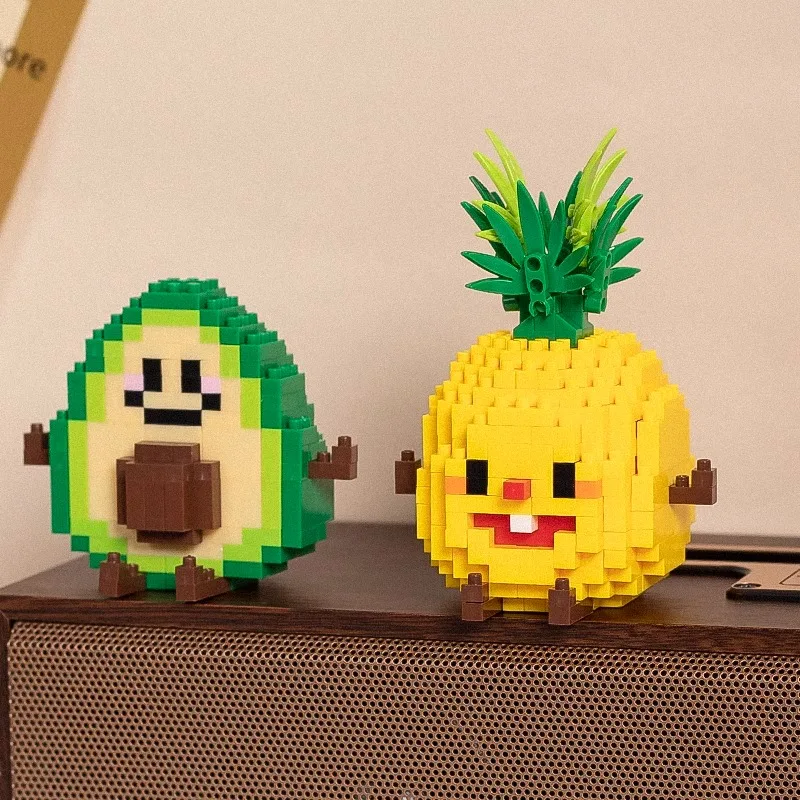 Food styling, mini building block toys, fruit stacking, desktop decoration, collection, collage, cute models, Christmas gifts 5