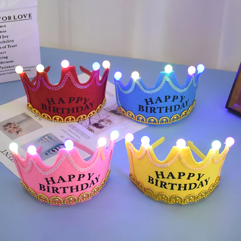 Couronne/Tiare lumineuse « Happy Birthday » (« Joyeux anniversaire