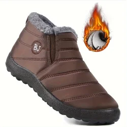 Women's Waterproof Non-Slip Warm Snow and Hiking Shoes - 44 (Brown)