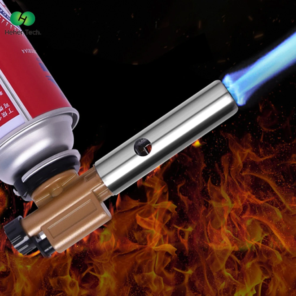 Metal Welding Gas Burner Flame Torch Gun Blowtorch Cooking Soldering Butane AutoIgnition Lighter Heating