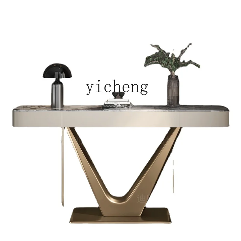 

Zf Console Tables Light Luxury Modern Stainless Steel Marble Home Side View Sets