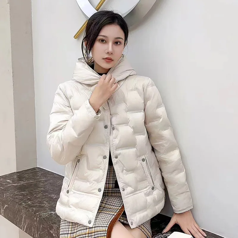 Short Women's Down Jacket Outer Wear Warm Coat  Lapel Single-breasted  2025 New Korean Version of The Casual Wild  Women's Coats
