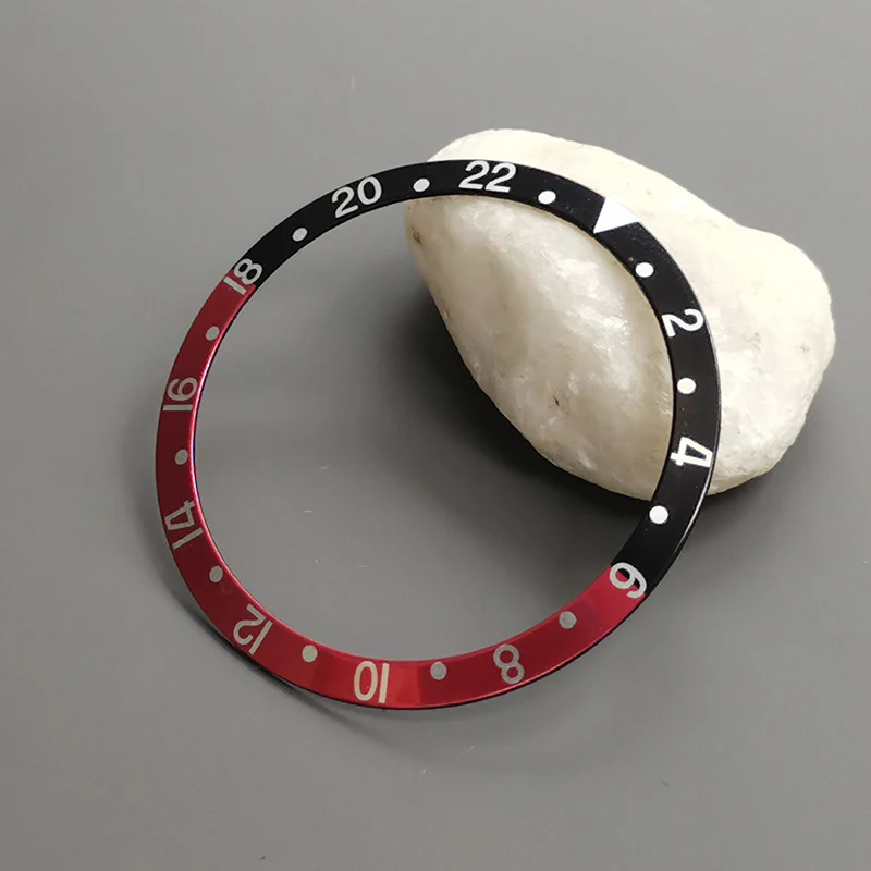 Aluminium Curved Retro Watch Bezel Insert - 36.5mm Watch Accessory Case Ring