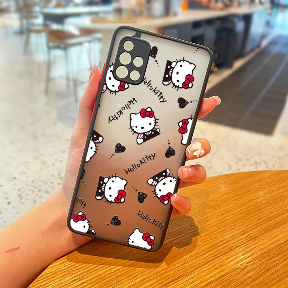 thumbnail image 1 of Funda de Hello Kitty para Samsung, carcasa mate de gato de dibujos animados, Galaxy A53, 5G, A52, A52s, A13, A14, A21S, A23, A32, A33, A51, A71, A73, 1 of 5