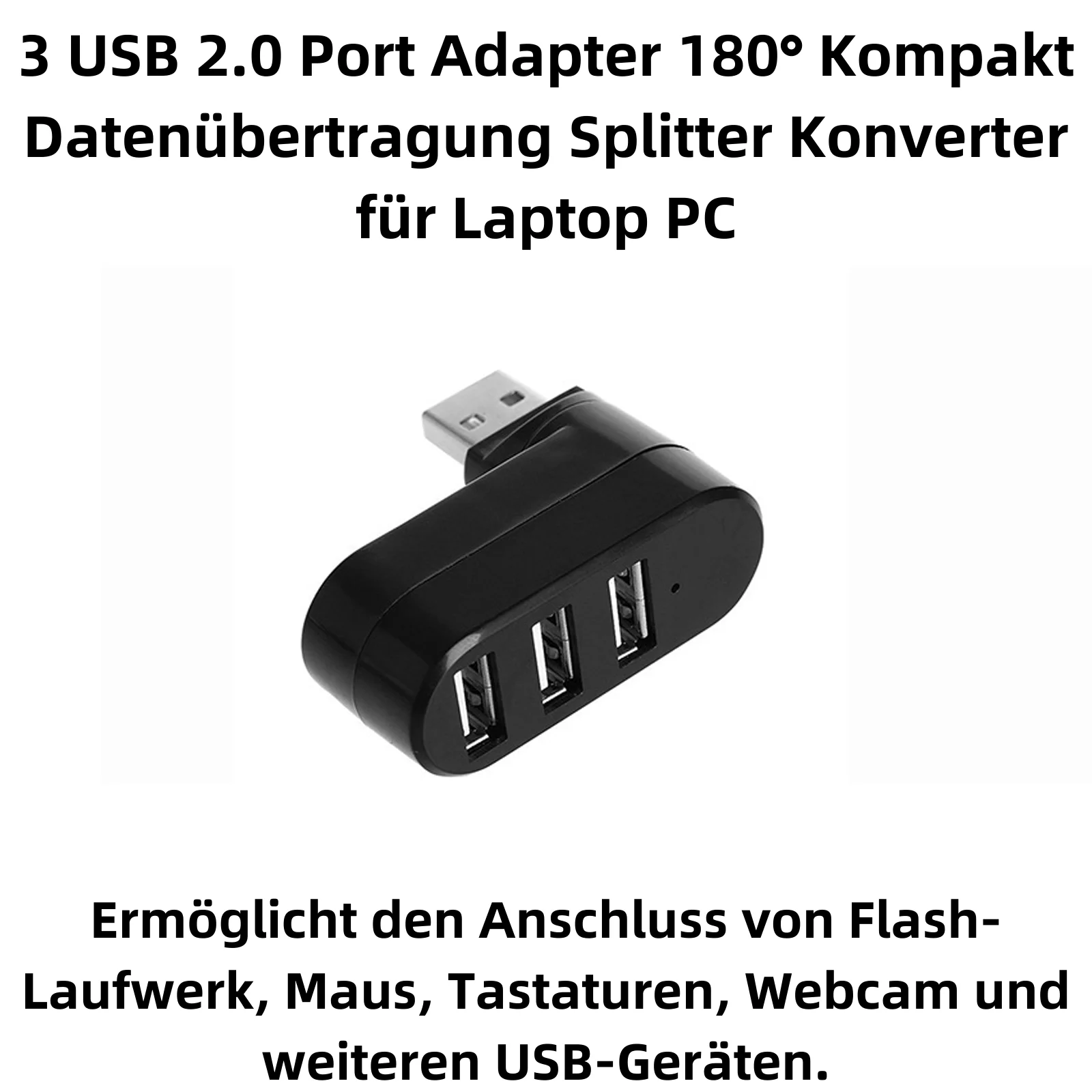 USB 2.0 Hub Distributor Adapter for PC Laptop
