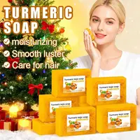 Savon à l'acide koji au curcuma et au citron, savon familial, effet trois-en-un, nettoyage doux et démaquillant 2