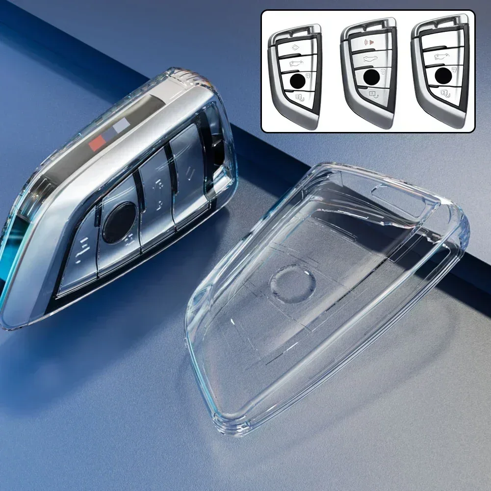 Car Transparent Key Case TPU Full Cover Protection Shell Bag for BMW F90 F48 G01 G02 F15 F85 F16 F86 F45 F46 G30/G31/G32/G11/G12