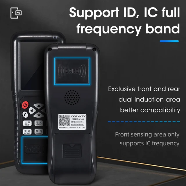 NFC Smart Card Reader Writer RFID Copier 125KHz 13.56MHz USB Fob Programmer Copy Encrypted Key With Voice Broadcast X100 2