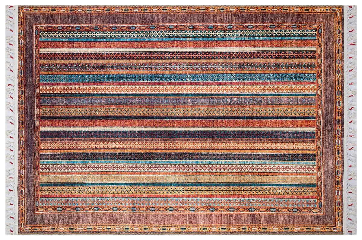 

TGRA SHAWL SWINGS 10630 Washable Digital Printed Rug With Tossels