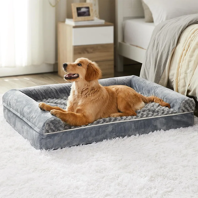Popular pet supplies plush dog sofa comfortable and detachable dog bed universal medium and large pet nest F008 pet bed