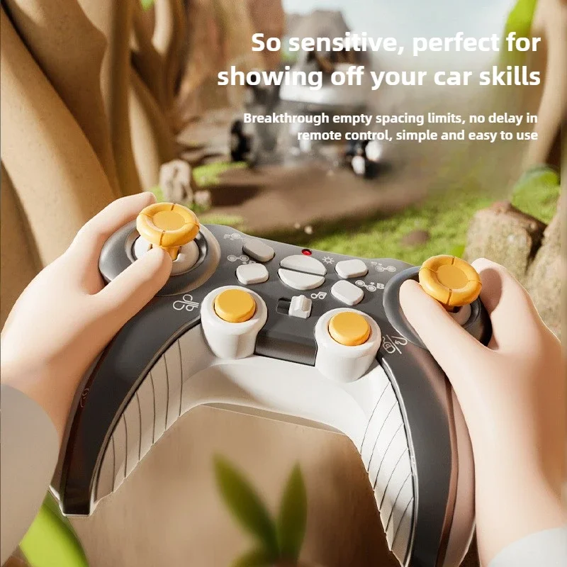 2.4G Children RC Robot Dinosaur Toys 8 Wheels Photoelectric Spray Stunt Action Remote Control Electric Off-road Dogs Kids Gifts
