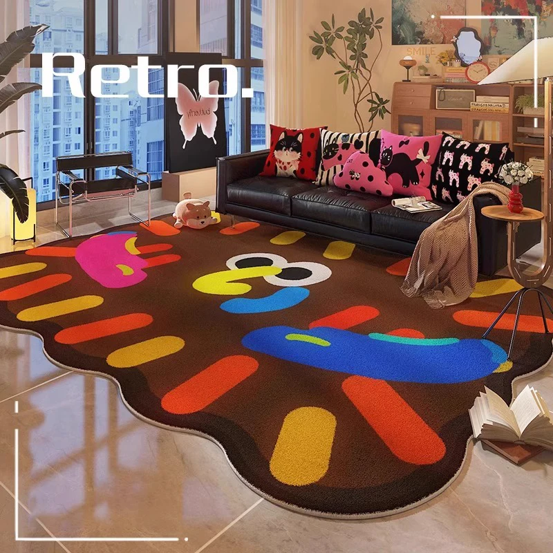 Dopamine Art Living Room Carpet Large Area Cute Print Bedroom Rug Creative High-end Home Decoration Coffee Table Mat Ковер Tapis