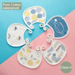 Bavoir imperméable à lacets pour bébé, fournitures pour nouveau-nés, serviette à salive pour enfants, pur coton Pinny, un ensemble de 5 pièces