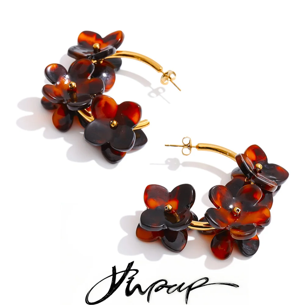 Yhpup Acrylic Acetate Hoop Earrings