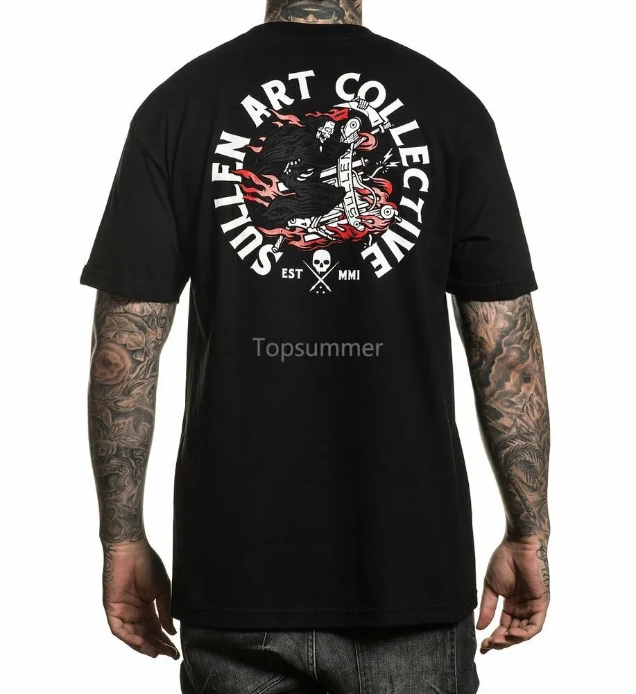 

Sullen Reapin Grim Reaper Skull Tattoos Gun Art Urban Ink Punk T Shirt Scm2652