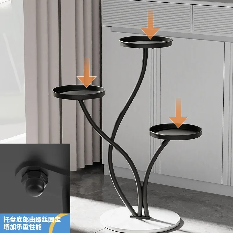 Modern Minimalist Slate Flower Rack, Floorstanding Wrought Iron Plant Stand, Balcony Succulent Green Radish Holder