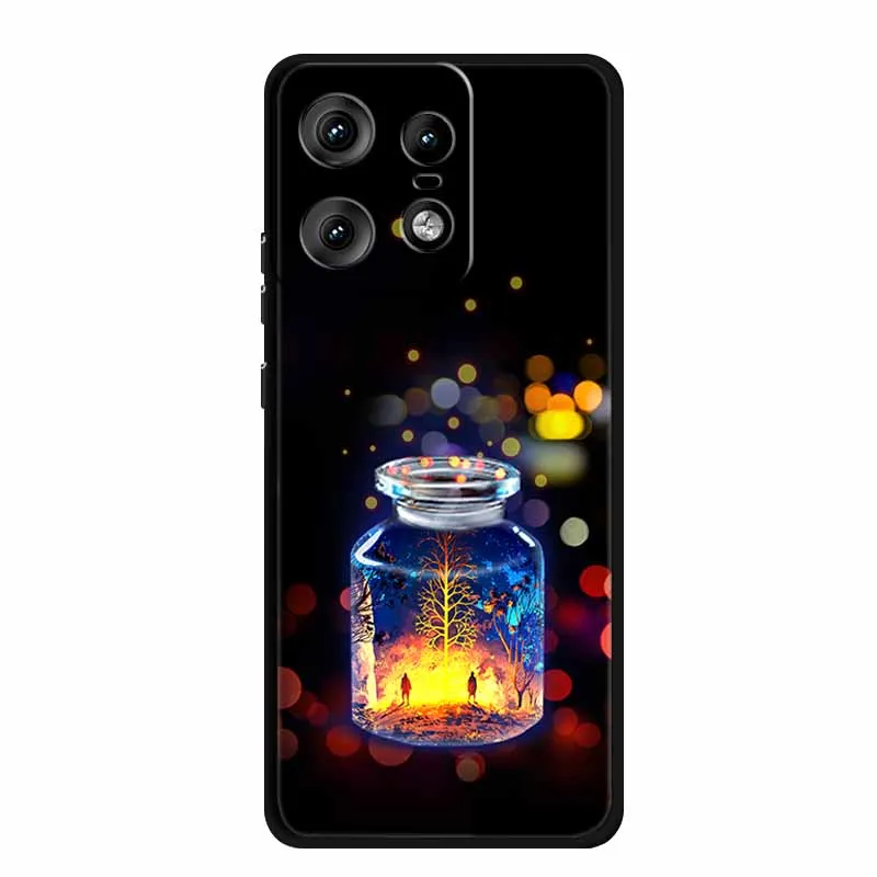 Charming Cat Design Soft TPU Silicone Phone Case - Painted Back Cover for Motorola Moto Edge 50 Pro 5G 2024