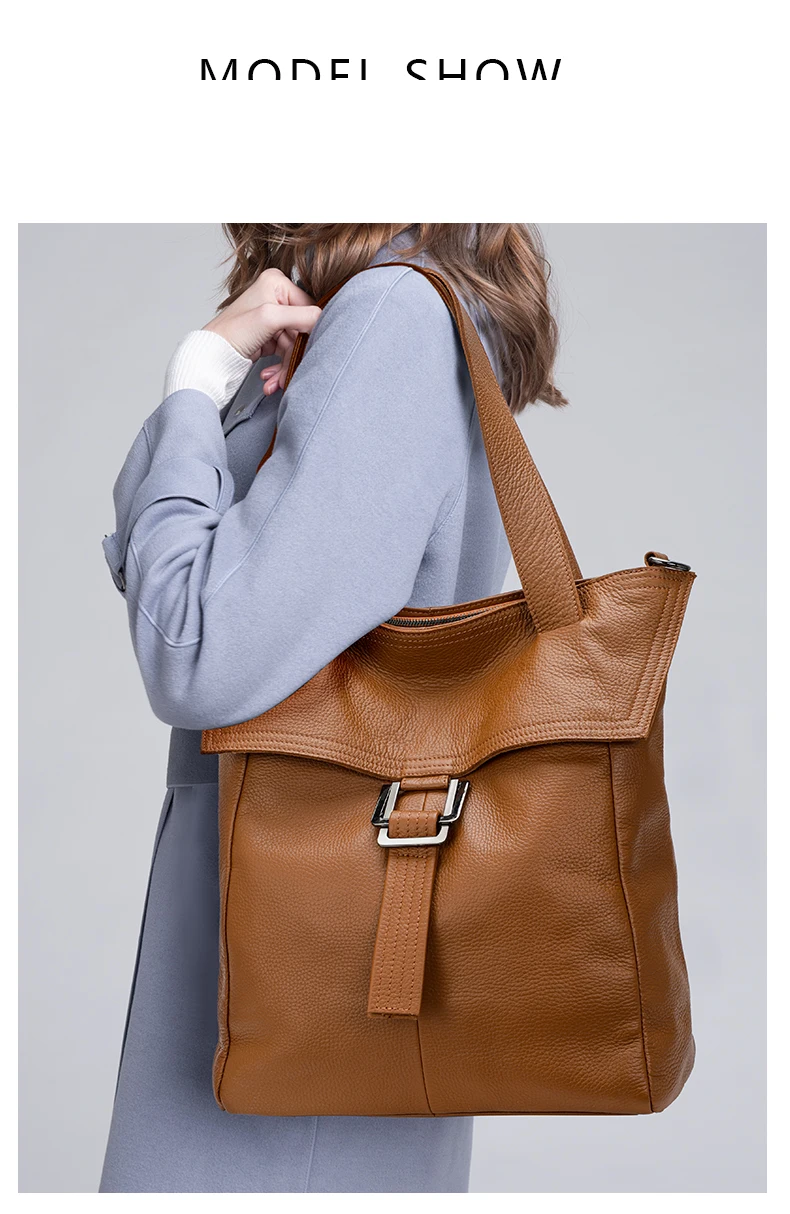 Echte Leder-Handtaschen für Damen, Neue Schulter-Messenger-Tasche, Lässige Erstklassige Rindsleder-Tragetasche, Große Kapazität, Weich und Modisch – Detail 1