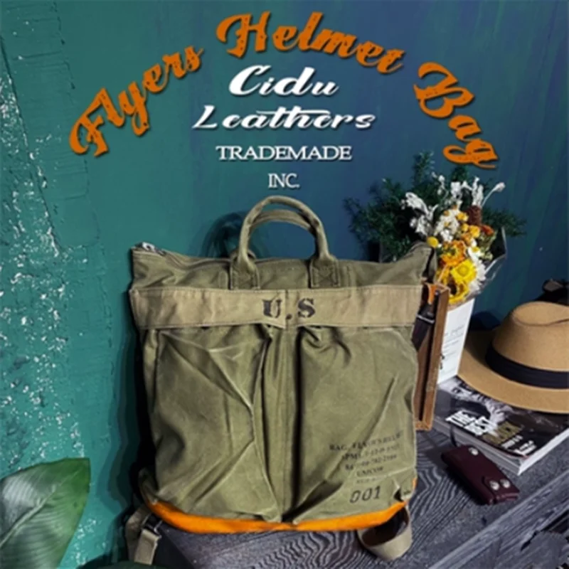 Reise Pendler Öl Wachs Leinwand Pilot Handtasche Rucksack Männer Frauen Outdoor Trekking Wandern Klettern Camping Reiten Rackpack – Detail 1