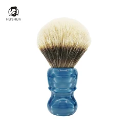 GDMG Sea Blue Dragon Scale Pattern Handmade Shaving Brush, Can Be Customized Service Logo Pattern And Size
