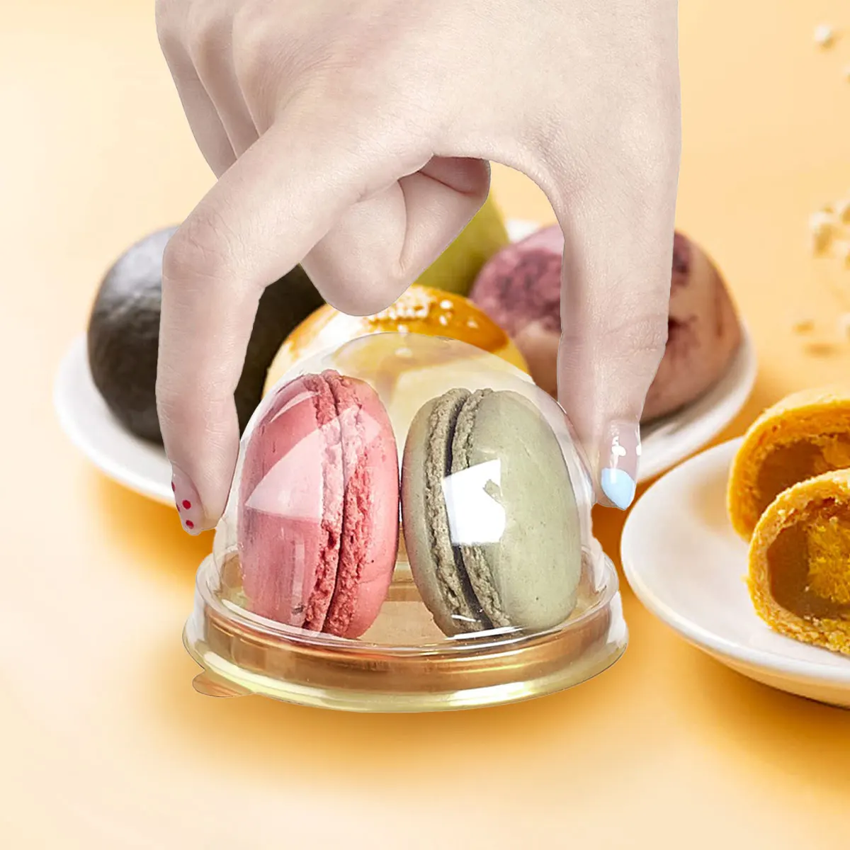 Cake Box 50pcs Transparent Cake Box Container Transparent Cupcake Dome Pastry Baking Packaging Boxes Wedding Party Supplies Gifts Decor