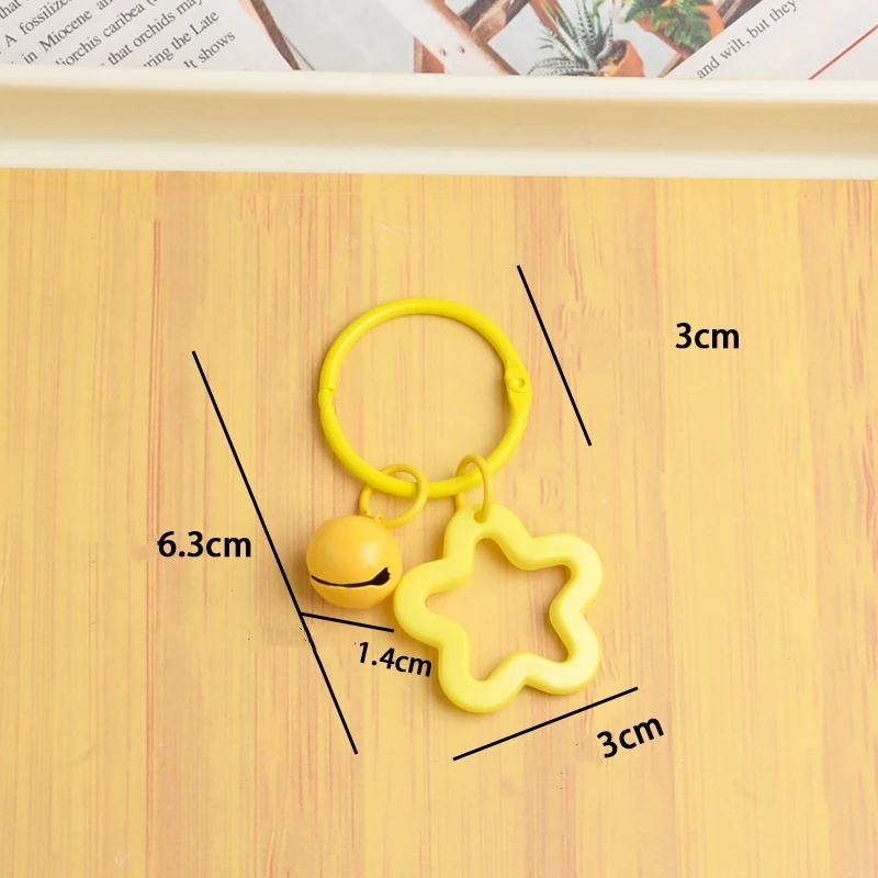5 stücke Metall Schlüsselanhänger Schnalle Mit Sterne Bär Anhänger Farbige Schlüsselbund Für Diy Schmuck Machen Schlüssel Ring Zubehör Großhandel – Detail 1
