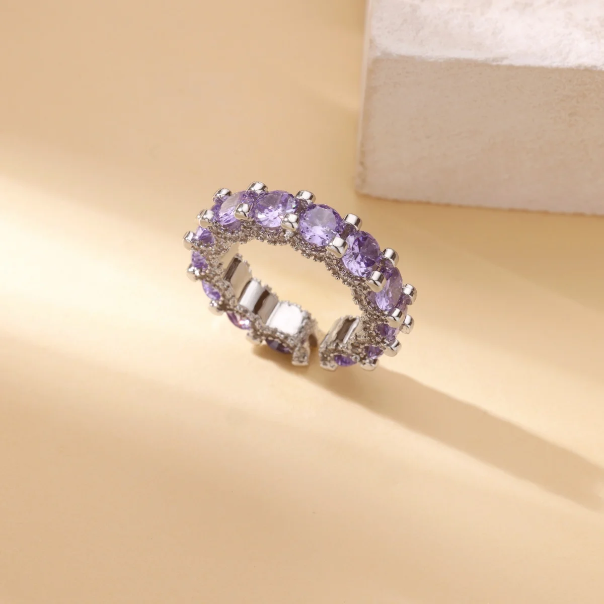 Cubic Zirconic Open Rings Gold Color Wedding Ring