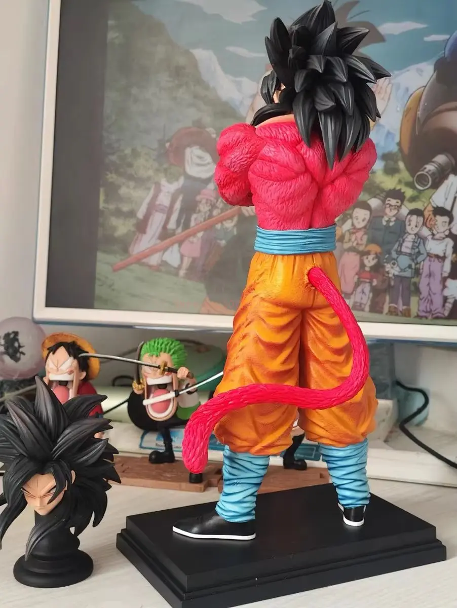 Figurine Dragon Ball Son Goku Super Saiyan 4, 30cm, 2 Têtes Interchangeables
