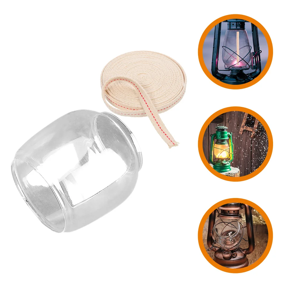

Lantern Retro Glass Lampshade Accessories Kerosene Oil Cotton Chimney