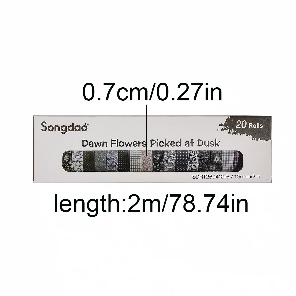 20롤 빈티지 꽃무늬 와시 테이프 세트, 저널 플래너 스크랩북 및 DIY 공예용 레트로 꽃&텍스트 장식 스트립