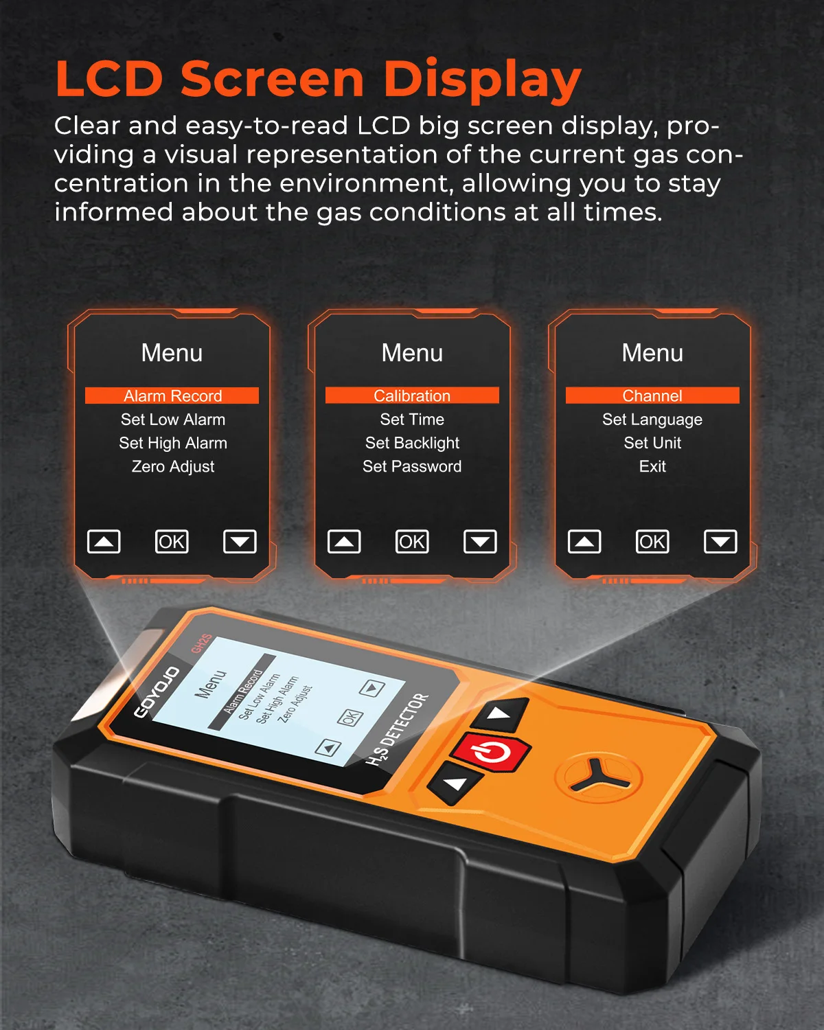 Gas Detector Meter Analyzer Leak Detector Air Quality Monitor Oxygen O2 Carbon Monoxide CO H2S Ex Combustible Gas gas leak detector