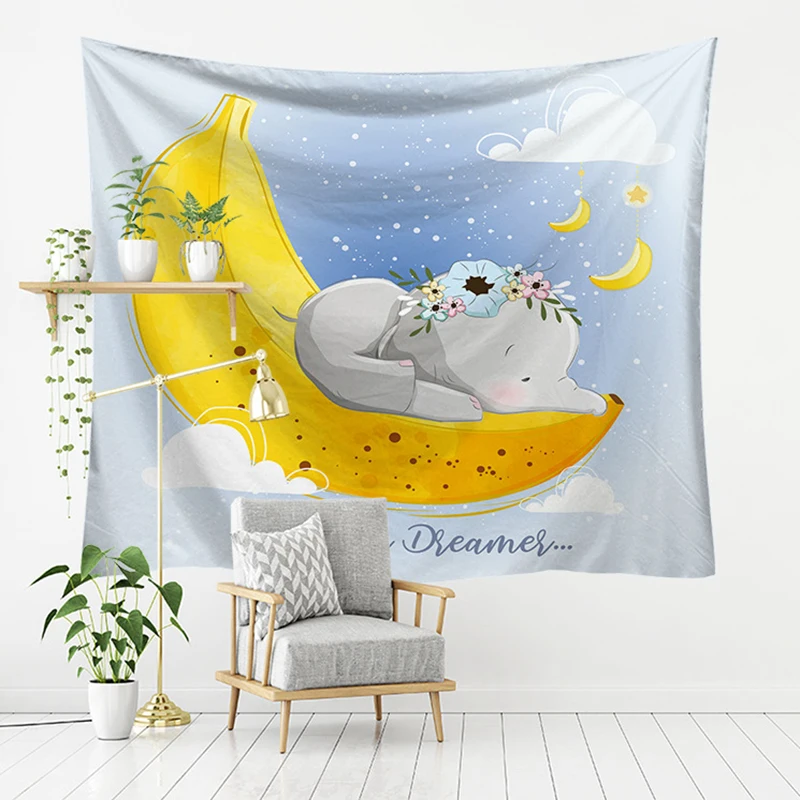 

Tapestry Cute Creative Animal Series Background Hanging Cloth Living Room Bedroom Bedside Decorative Wall Tapestries Tablecloth