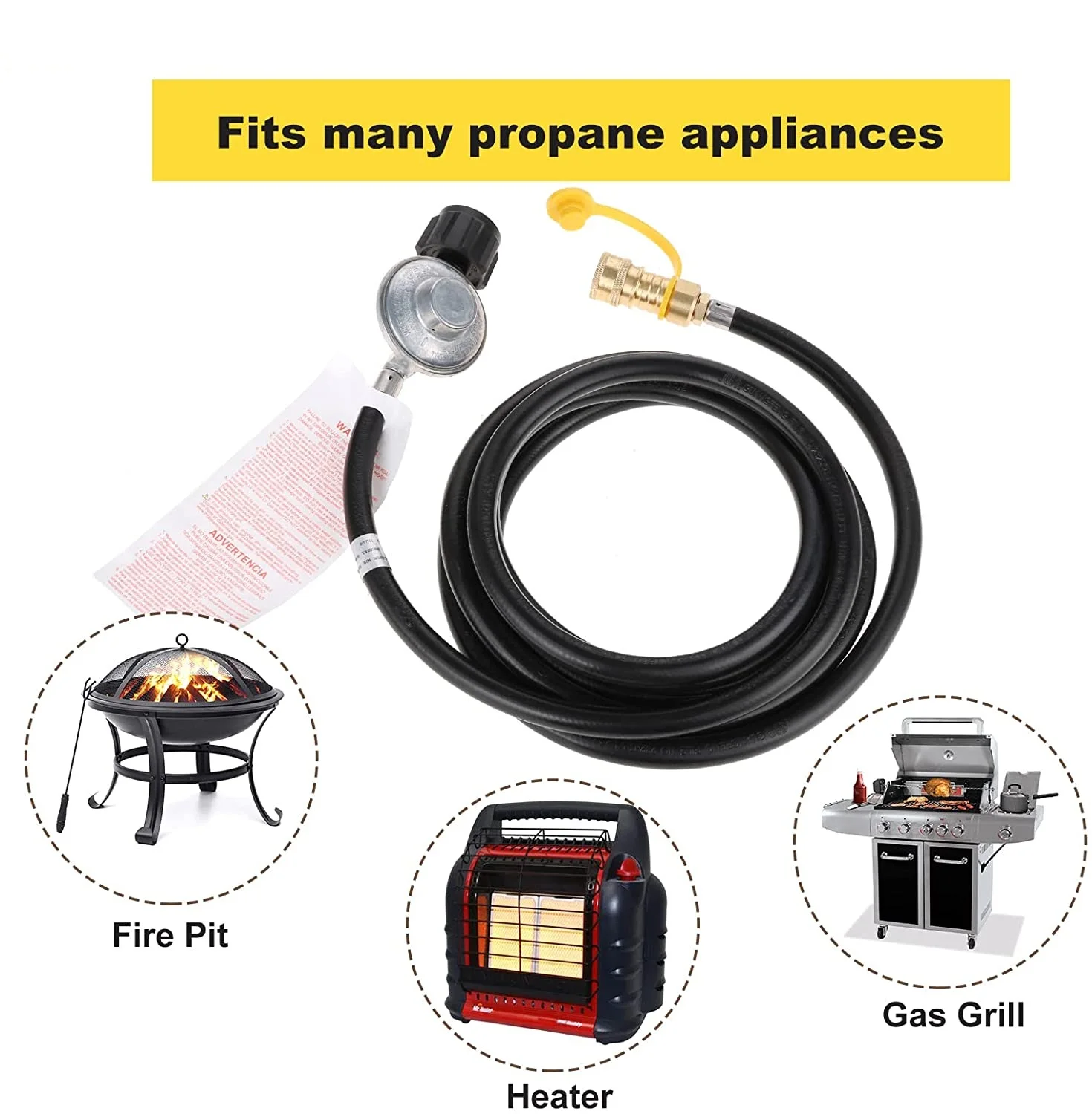 12feet Propane Hose + Regulator 3/8 Quick Connect Disconnect fit Mr Heater  Grill Buddy Heater Indoor/Outdoor Type 1 Connection - AliExpress