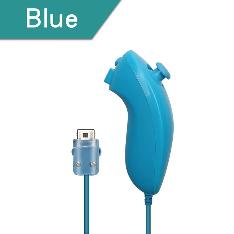 For Nintendo Wii Game Controller 5 colors Nunchuck Hand Curved Game Handle Controller Nunchuk For Wii Gamepad Accessories 