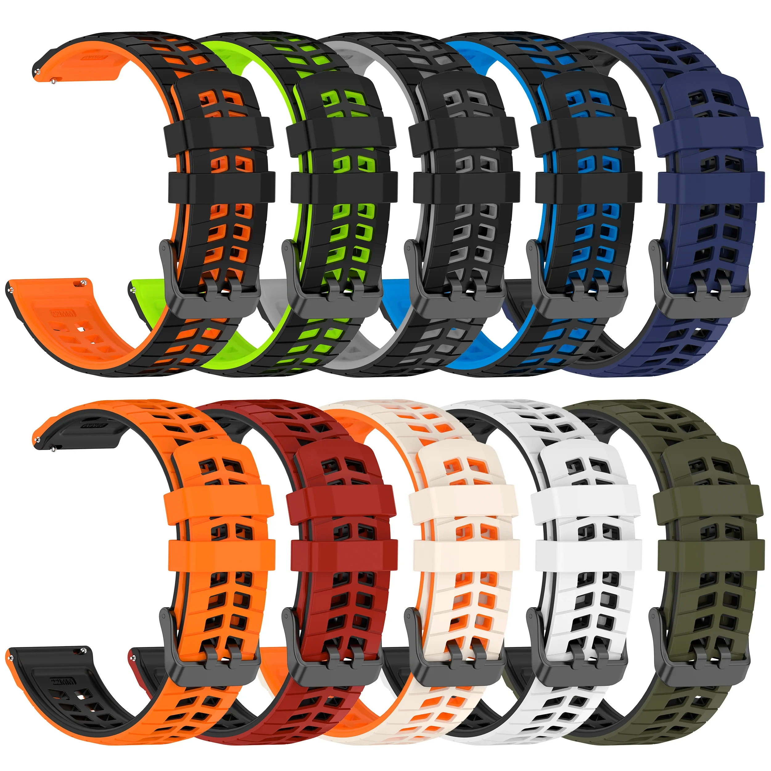 Versatile 22mm Silicone Watch Band Strap - Premium Quality