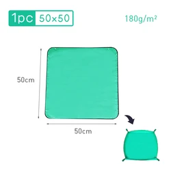 Waterproof Foldable Garden Potting Mat for Plant Care and Transplanting (Green 50x50CM)