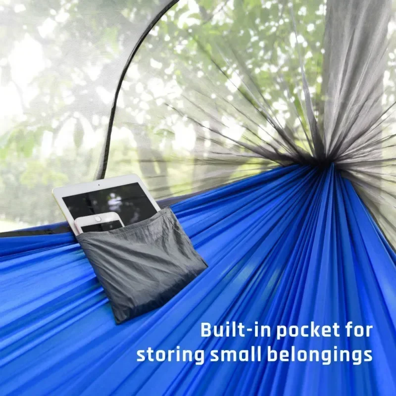 Pop-Up Portable Camping Hammock with Mosquito Net and Sun Shelter,Parachute Swing Hammocks Rain Fly Hammock Canopy Camping Stuff 2