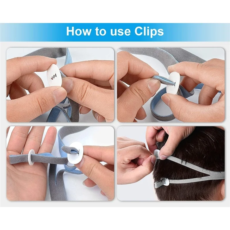 Head band3PCS Replacement Headgear for P10 Nasal Pillow CPAP Mask Straps with 6 Adjustment Clips 5