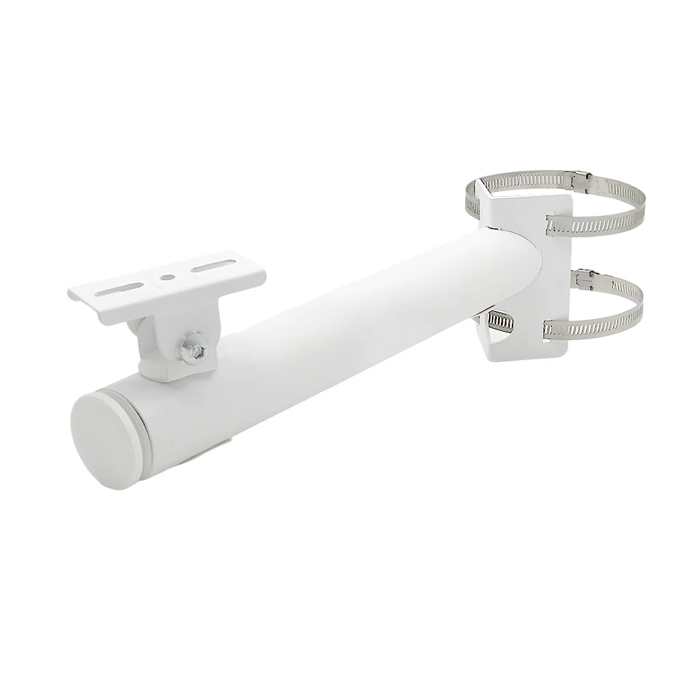 New Galvanized Tube CCTV Camera Holder Stand Exterior Right Angle Wall Corner Bracket Pole Mount Fasteners 30cm Long Arm Bracket