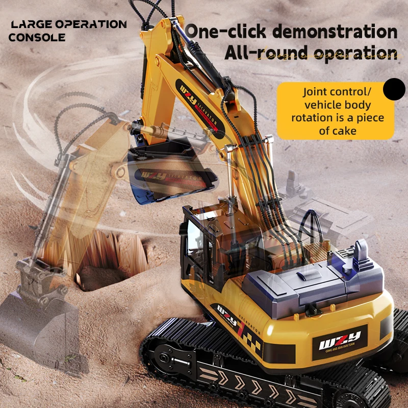 Remote Control Alloy Excavator Toy for Kids