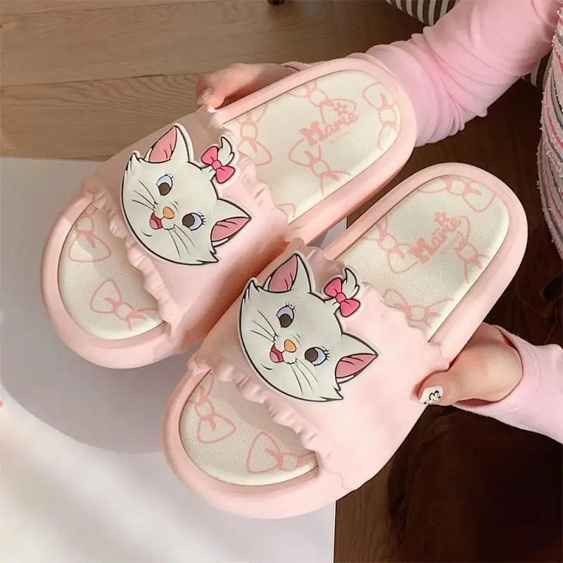 Kawaii disney marie kocour dámská bačkory léto soft-soled kreslený koupelna sandály eva antikluzké bačkory být schopen být worn venku