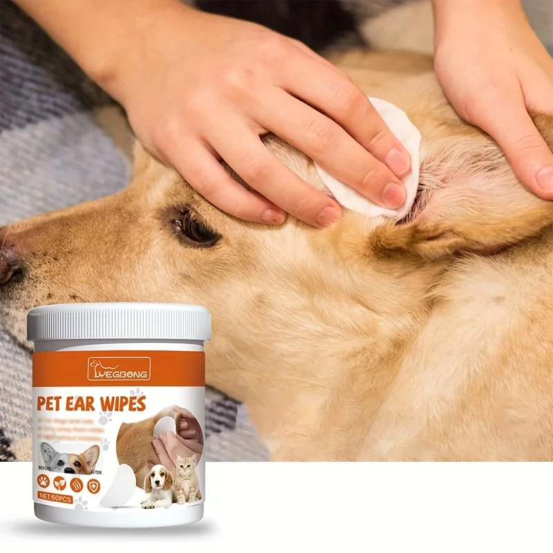 Pet Ear Wipes Teeth Eye Cleaning Wipes For Dogs And Cats Grooming Supplies 60pcs pet cleaning wipes