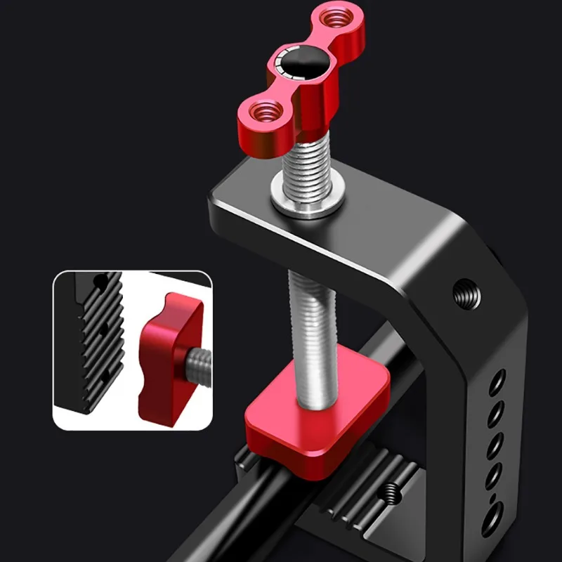SMALLRIG Súper abrazadera con rosca de 1/4 y 3/8 para cámaras, luces, paraguas, ganchos, estantes, vidrio de placa, barras transversales, etc. - 735