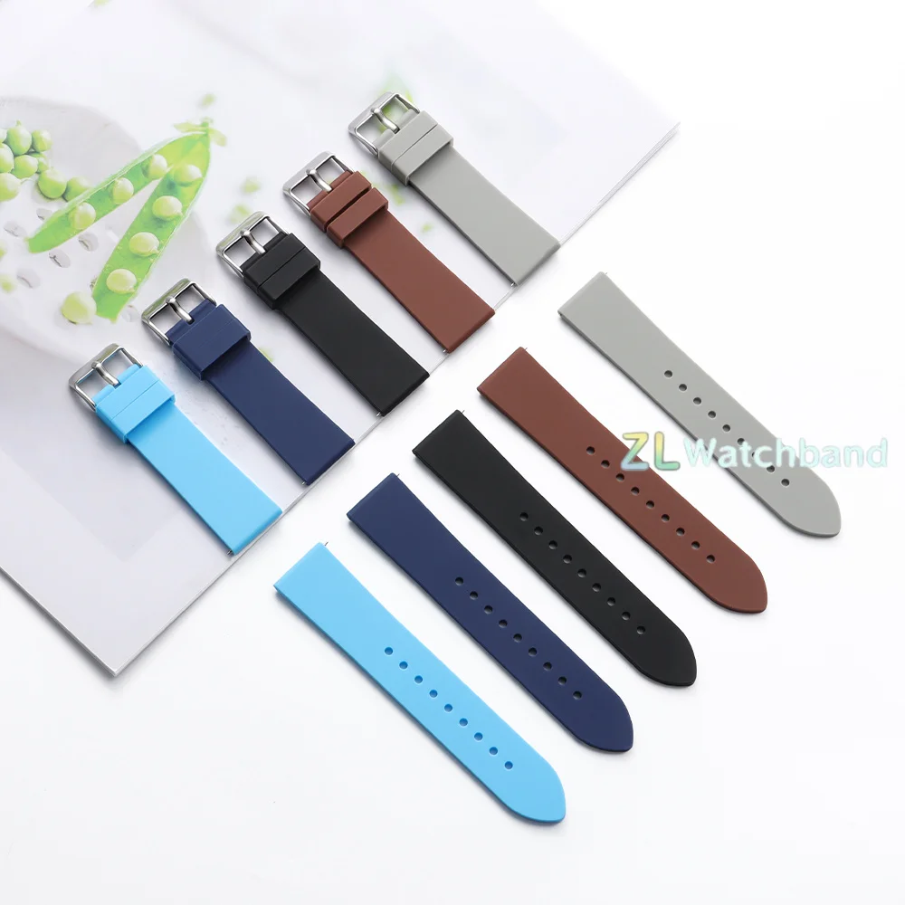 Universal Quick Release Waterproof Silicone Watch Band - Soft Rubber Replacement Strap