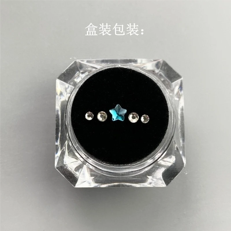 다양한 색상의 다이아몬드 비즈 001    스타 + 4개의 원형 드릴 비즈 콤보, 4mm 스타, 2mm & 2.5mm 원형, 병 포장